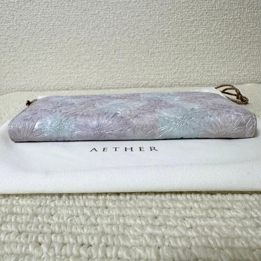 未使用】AETHER エーテル 長財布 L字型 マーガレット 花柄 レザー