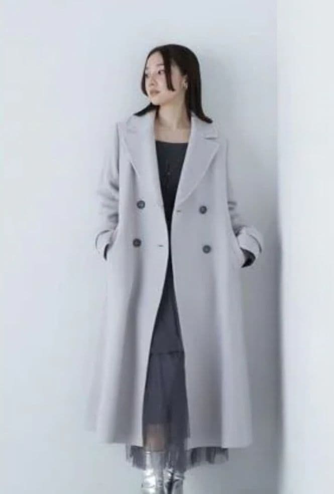 【完売品】24AW　ナチュラルビューティー　ビッグカラーダブルチェスターコート NATURAL BEAUTY BASIC（ナチュラルビューティーベーシック） ビッグ