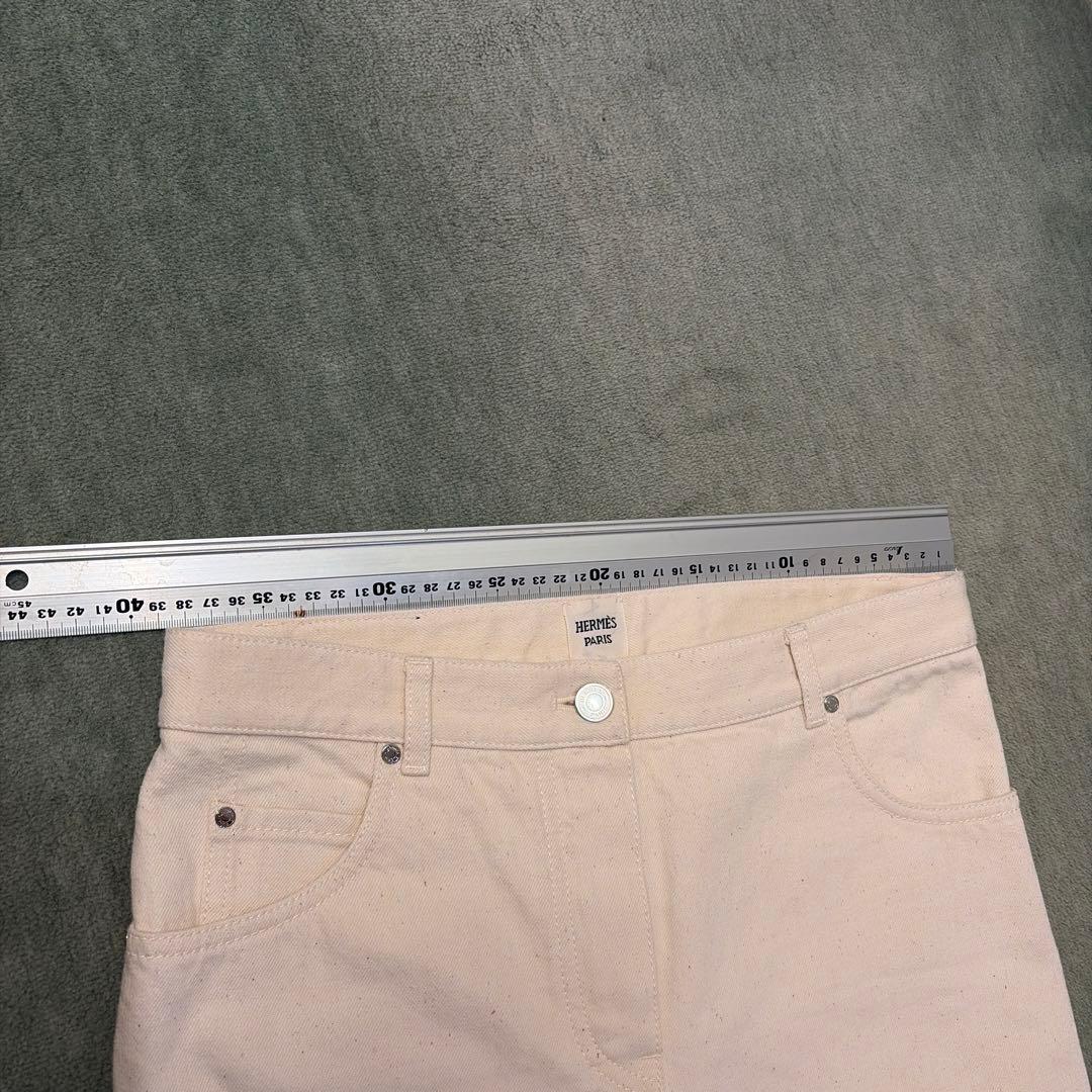 HERMES ホワイト ストレートデニム