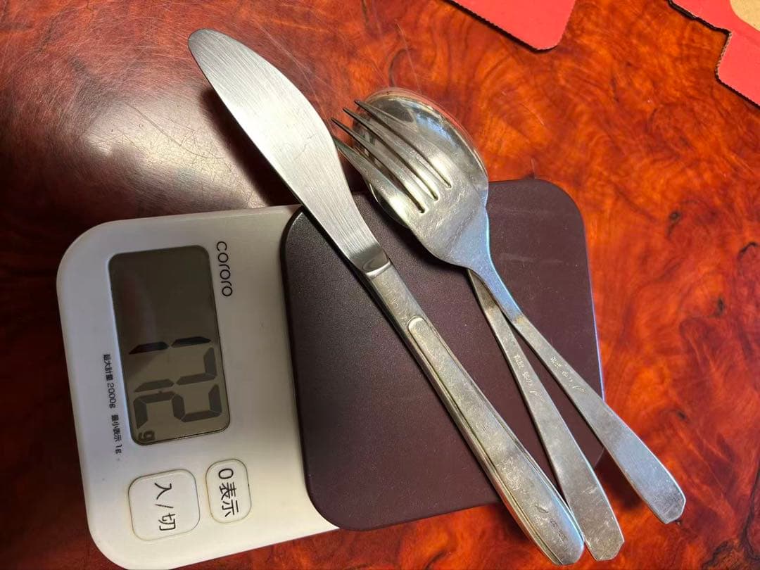 値下げ❗️銀製　カトラリーセット (1セットの価額) フォーク・ナイフ・スプーン カトラリーセット 1人用 5本組 ナイフフォークスプーン Saks Super700