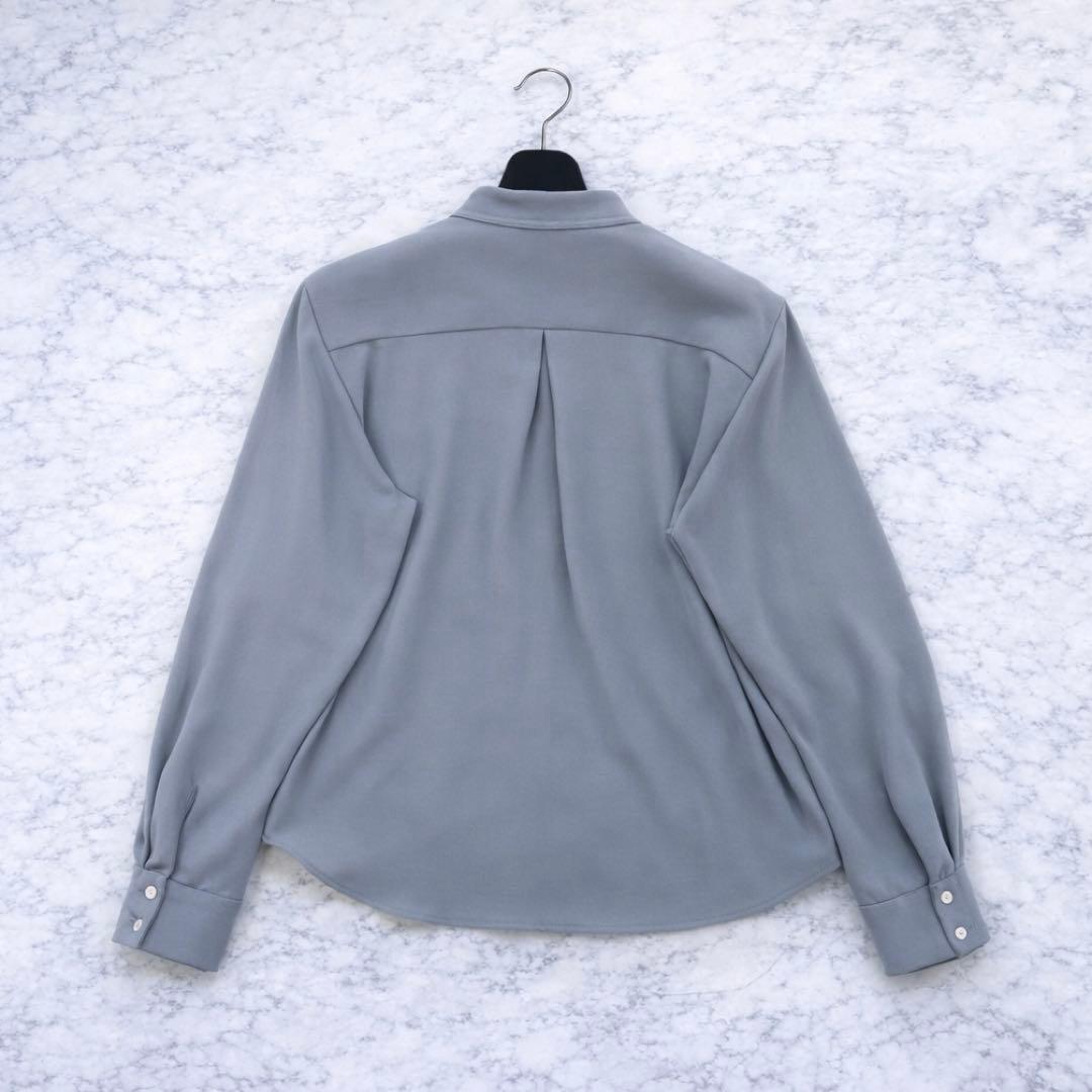 ソージュ SOEJU ジョーゼットリボンブラウス Мサイズ ブルーグレー