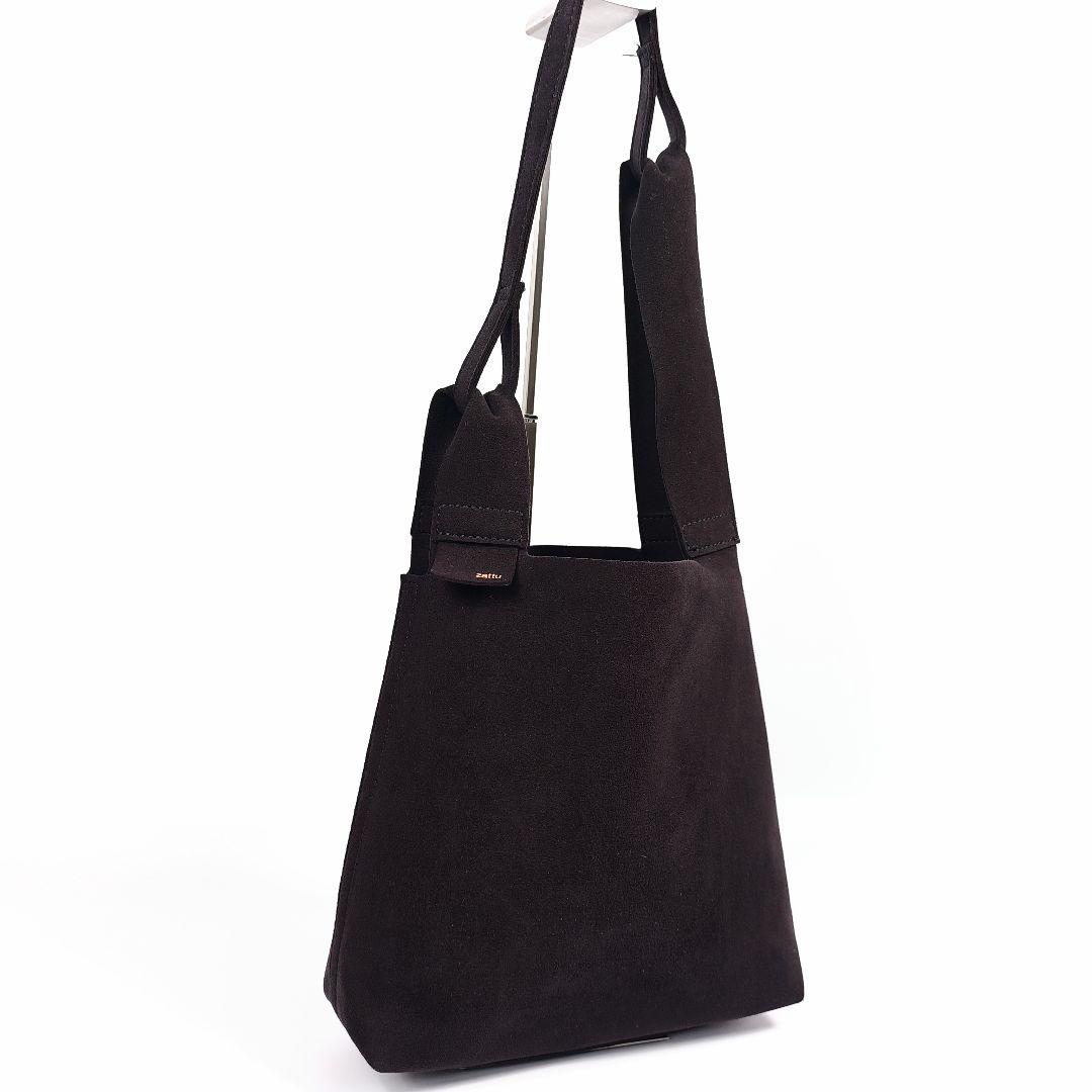 zattu CONCH マイクロファイバースエード ショルダーバッグ 濃茶 マイクロファイバースエード 縦型スモールバッグ【CONCH/コンク