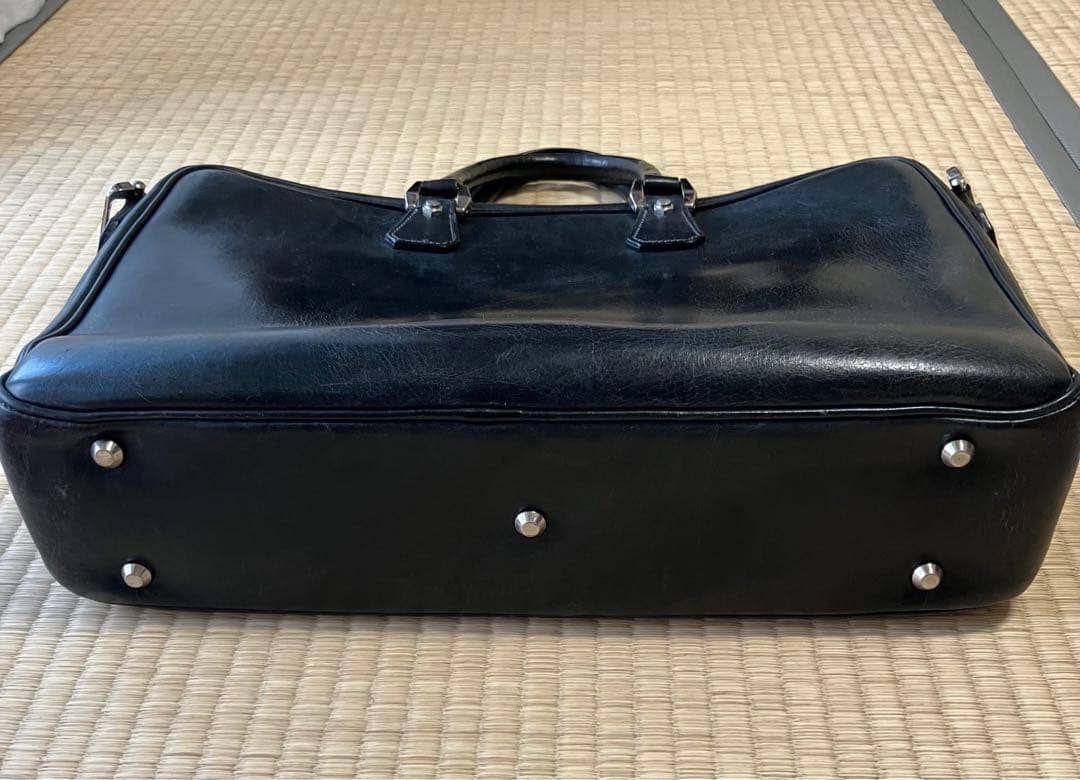 万双 双鞣和地 シングルブリーフケース ネイビー - メルカリ