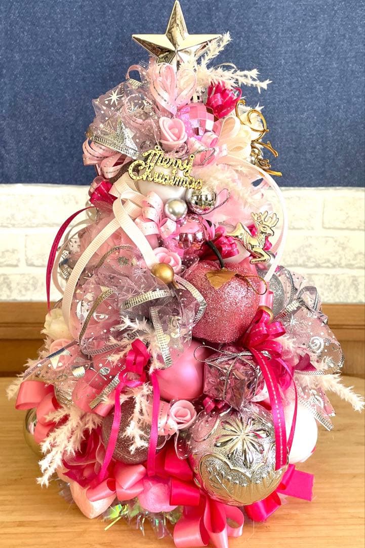 手作りクリスマスツリー ピンクゴールド 約30cm❣️ばら園様専用❣️3