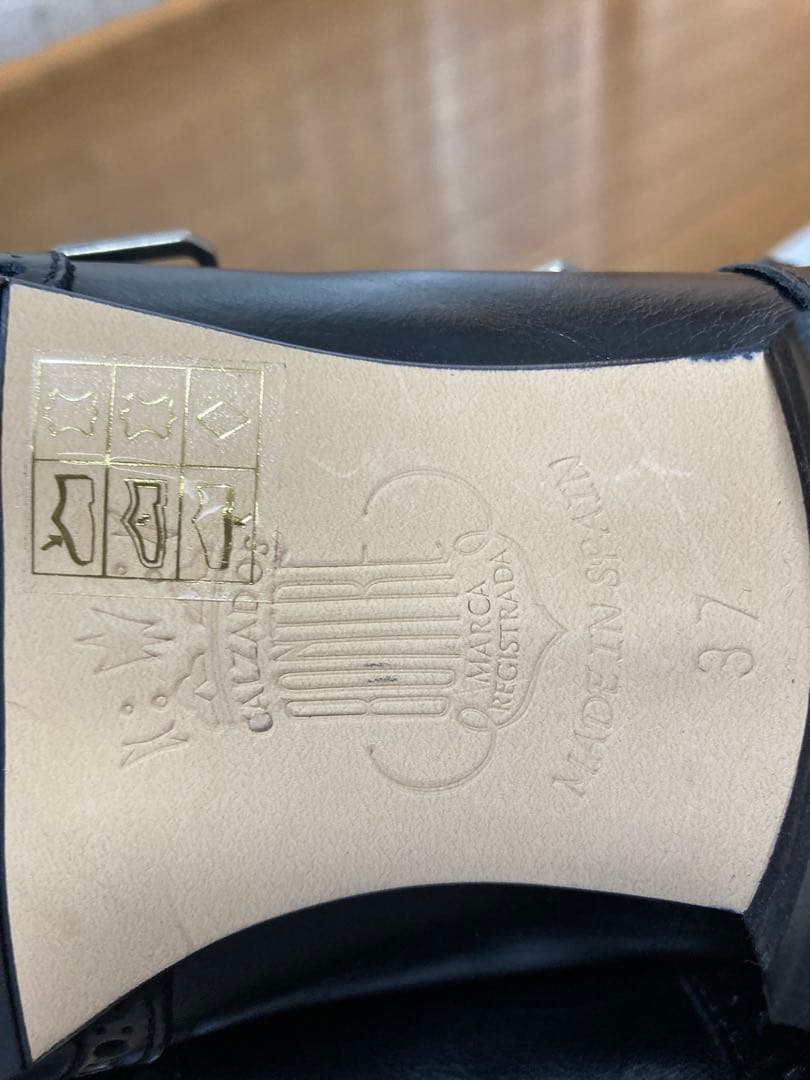 BONTRE ダブルモンクストラップウイングチップ メダリオンシューズ黒本