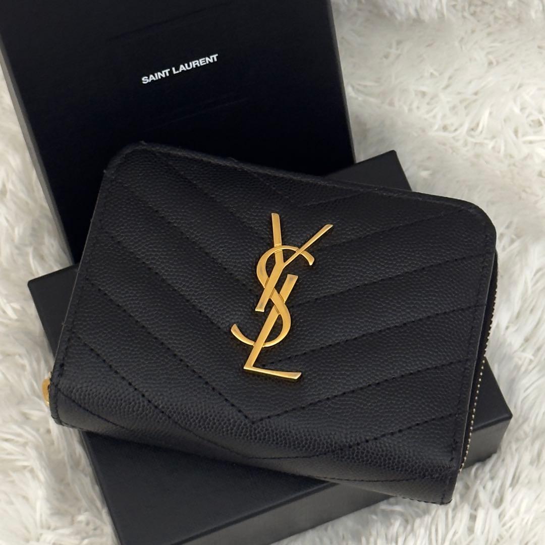 極美品✨サンローランSaint Laurent カランドラ 財布 ブラック 黒 Yves Saint Laurent（イヴ・サンローラン） 新品同様 サンローラン