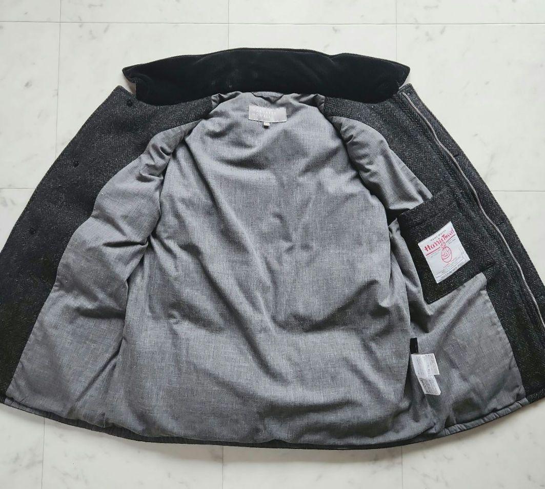 マーガレットハウエル 毛100% ダウンベスト 黒系 ハリスツイード L