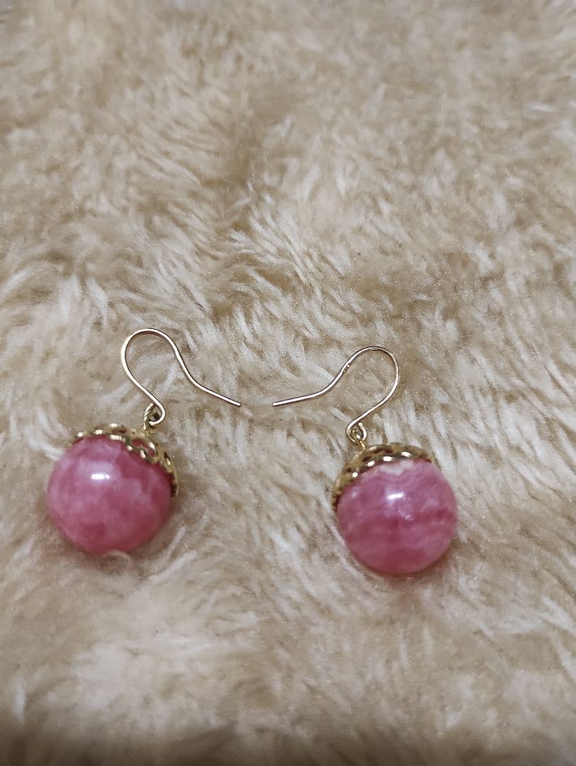 K18 インカローズピアス 楽天市場】k18 インカローズ ロードクロサイト ピアス パワーストーン