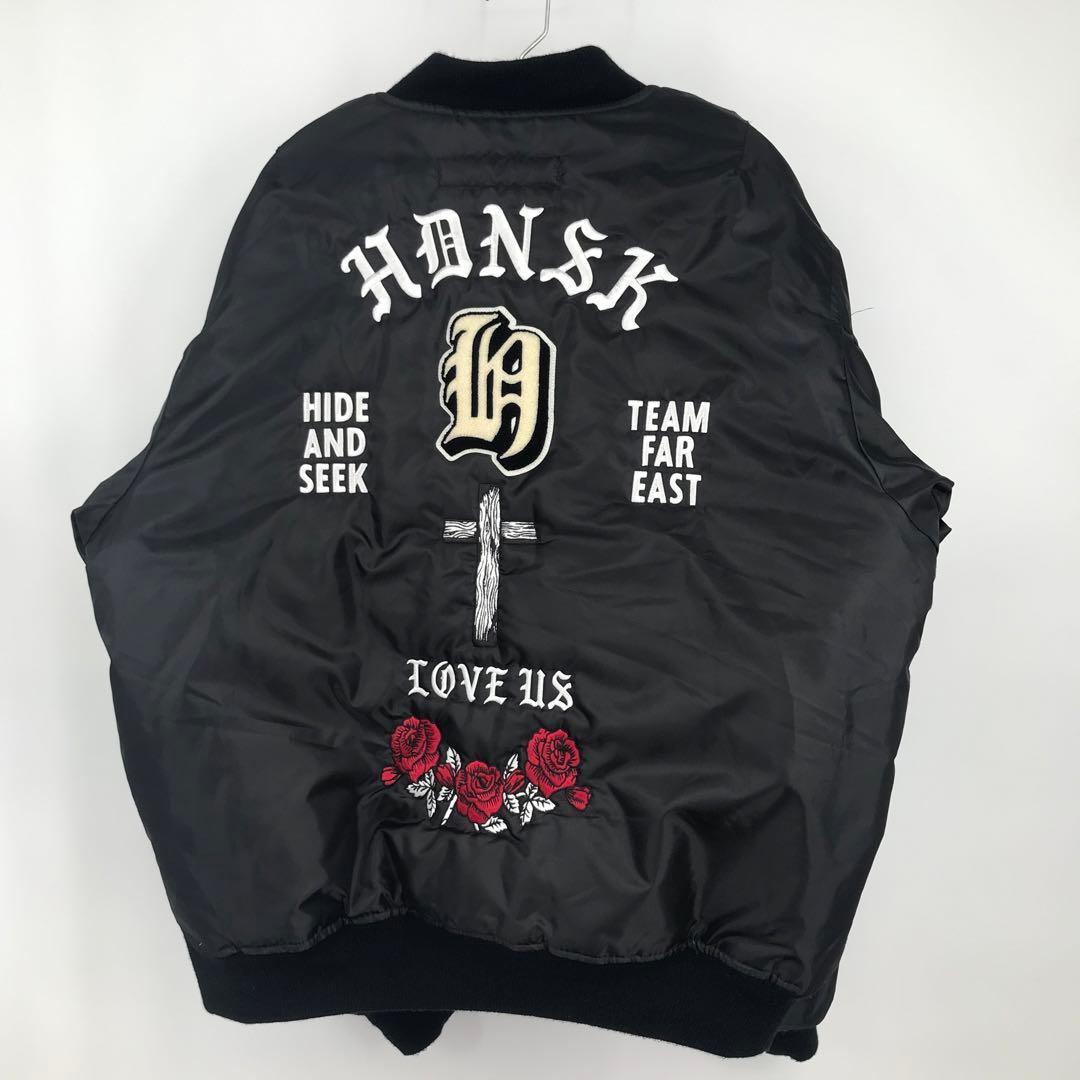 ハイドアンドシーク　MA-1　ブラック Hide and Seek/ハイドアンドシーク/Nylon Quilted Flight Jacket