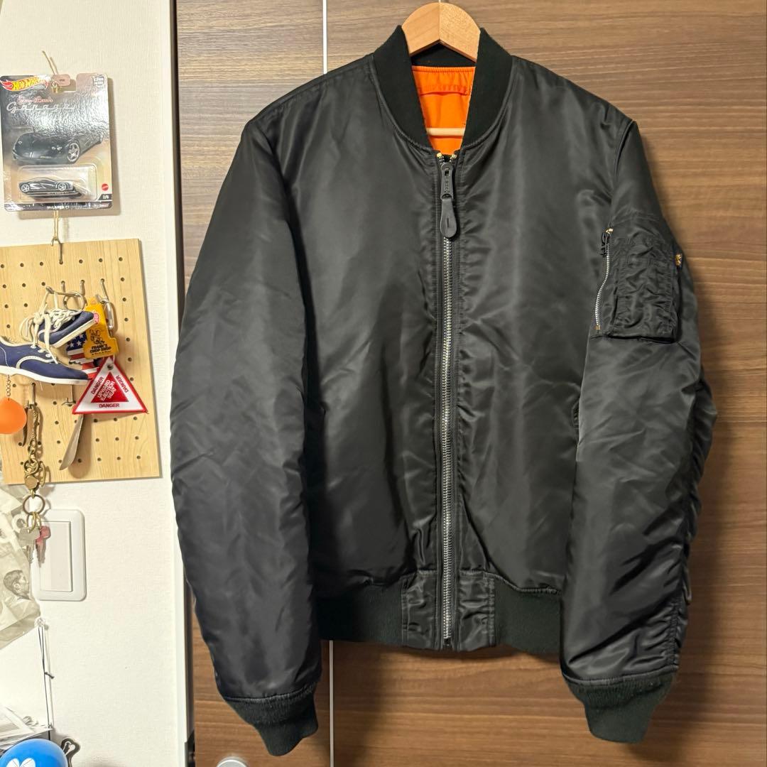 Alpha Industries MA-1 ブラック XL フライトジャケット Alpha Industries MA-1 フライトジャケット ブラック ウッドランドカモ