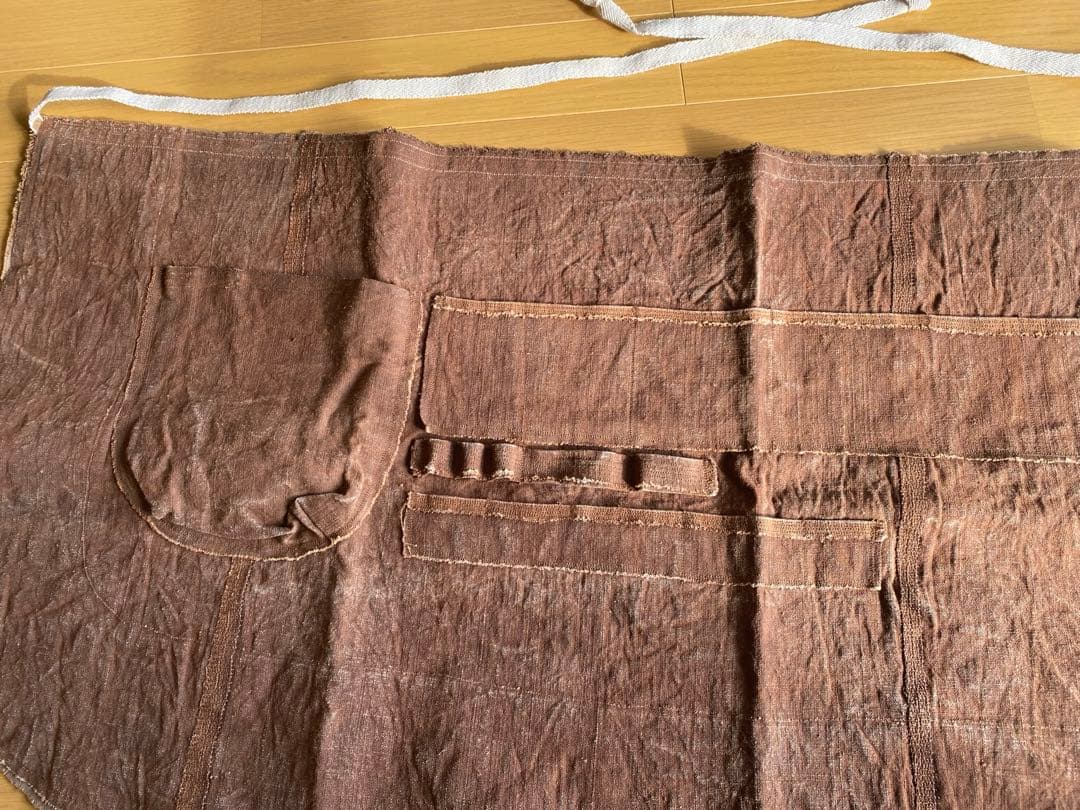 富澤恭子　柿渋染め　エプロン　タブリエ　未使用　希少品