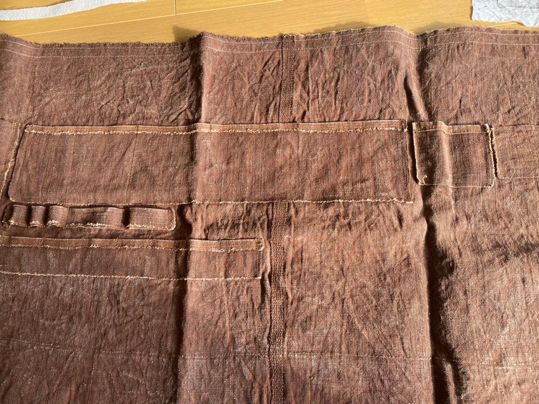 富澤恭子　柿渋染め　エプロン　タブリエ　未使用　希少品