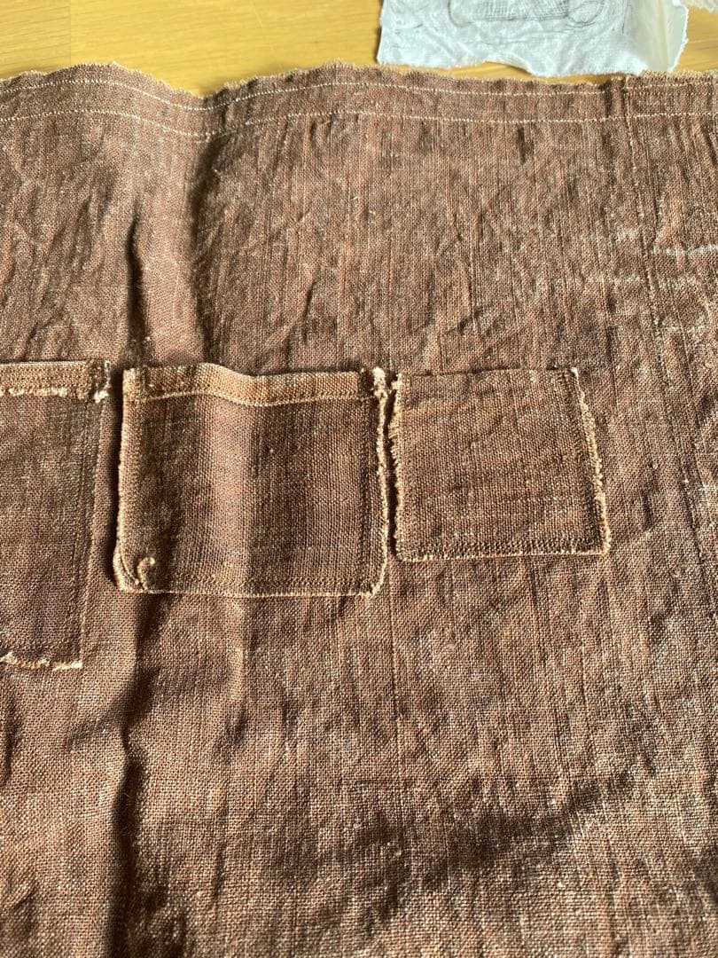 富澤恭子　柿渋染め　エプロン　タブリエ　未使用　希少品