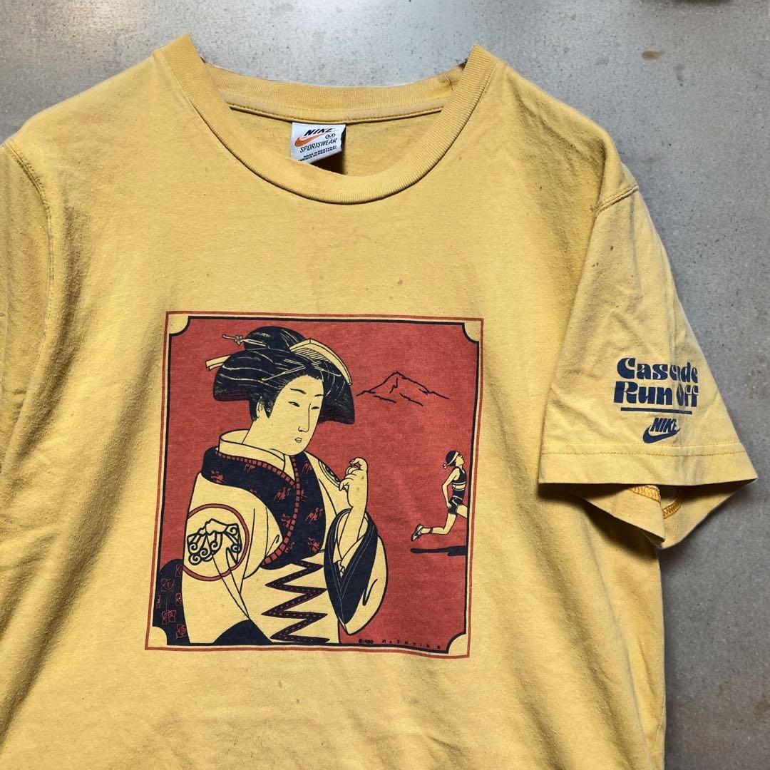 AHZV Tシャツ ビンテージ 古着 黄色 NIKE ナイキ 80s 浮世絵 - メルカリ