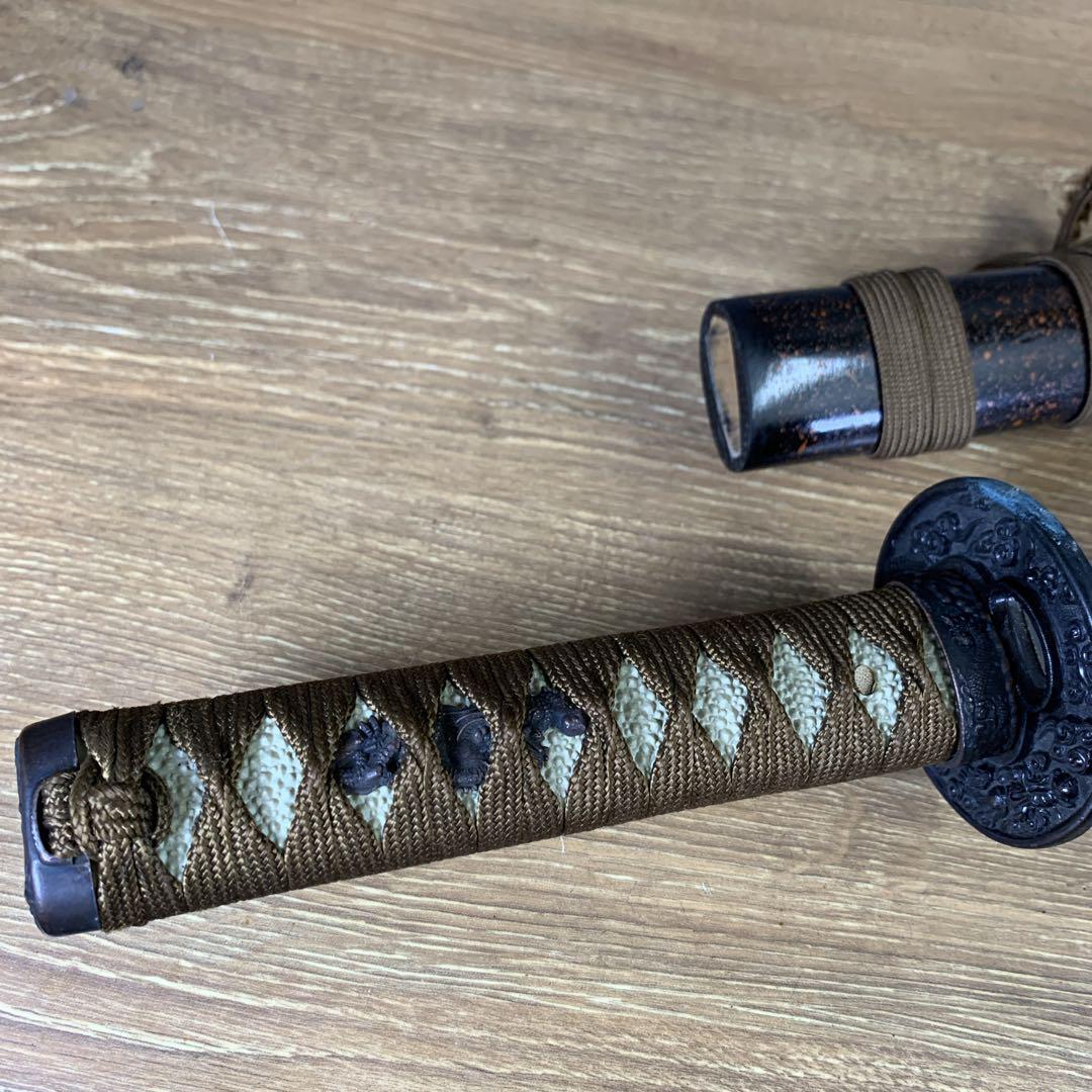 全長約70㎝ 金属製 模造刀 日本刀 居合刀 太刀 刀 侍 雲龍鍔 武具 脇差