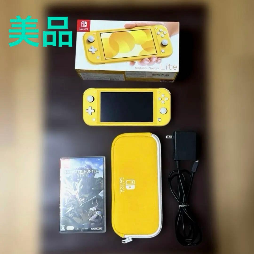 Nintendo Switch Lite イエロー　モンハンライズ　箱ケース付き Nintendo Switch 用アクセサリーの『モンスターハンターライズ