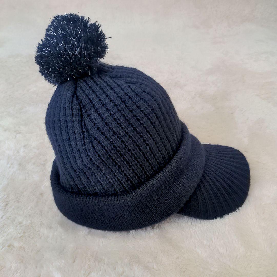 and per se アンパスィ ゴルフニット帽 ニットキャップ 紺 ネイビー