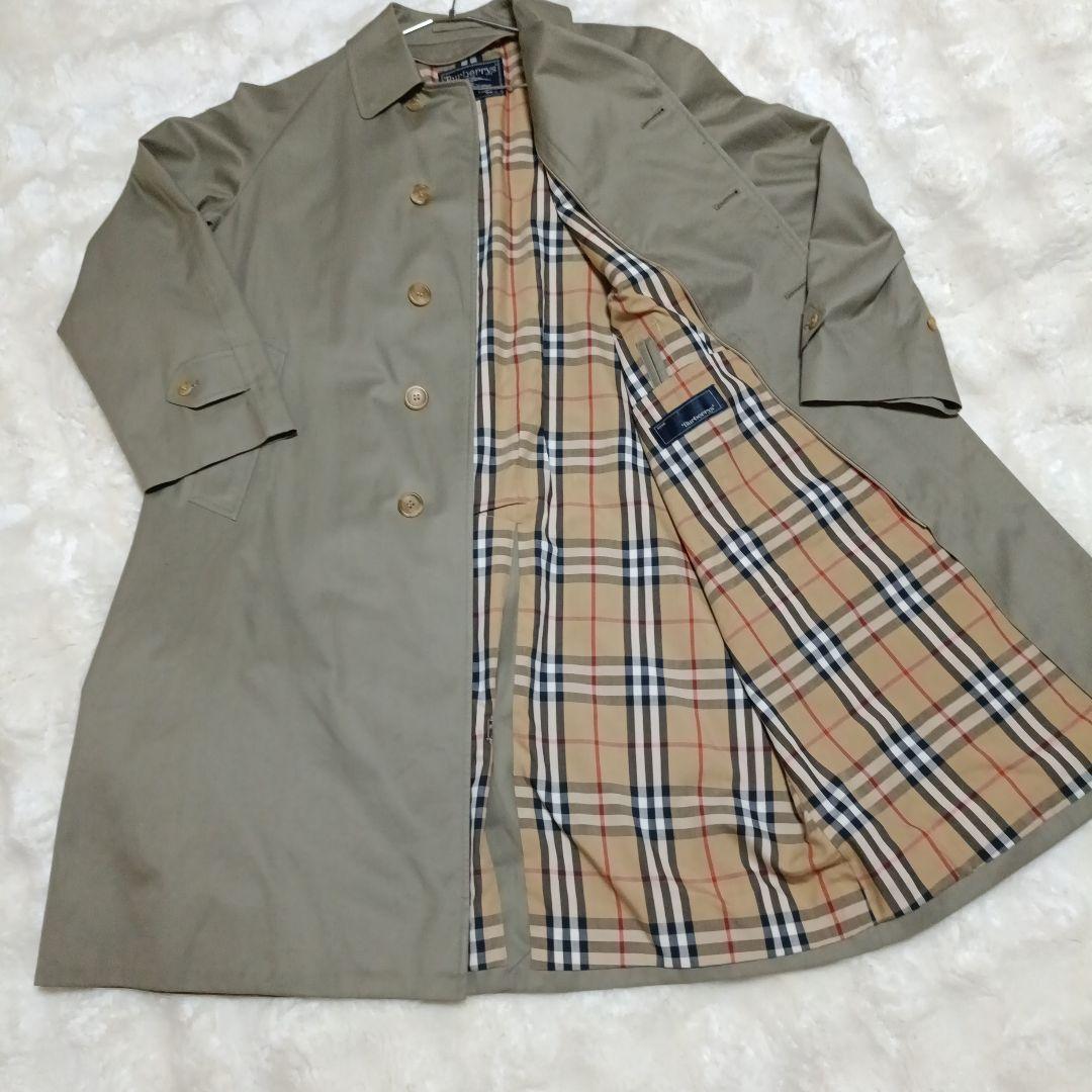 良品✨ バーバリー ステンカラーコート ノバチェック メンズ カーキ L BURBERRY - 良品◎バーバリー ステンカラーコート ノバチェック ロング
