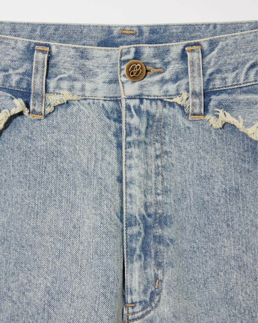 RUFFLE DETAIL DENIM PANTS Eaphi shortサイズ