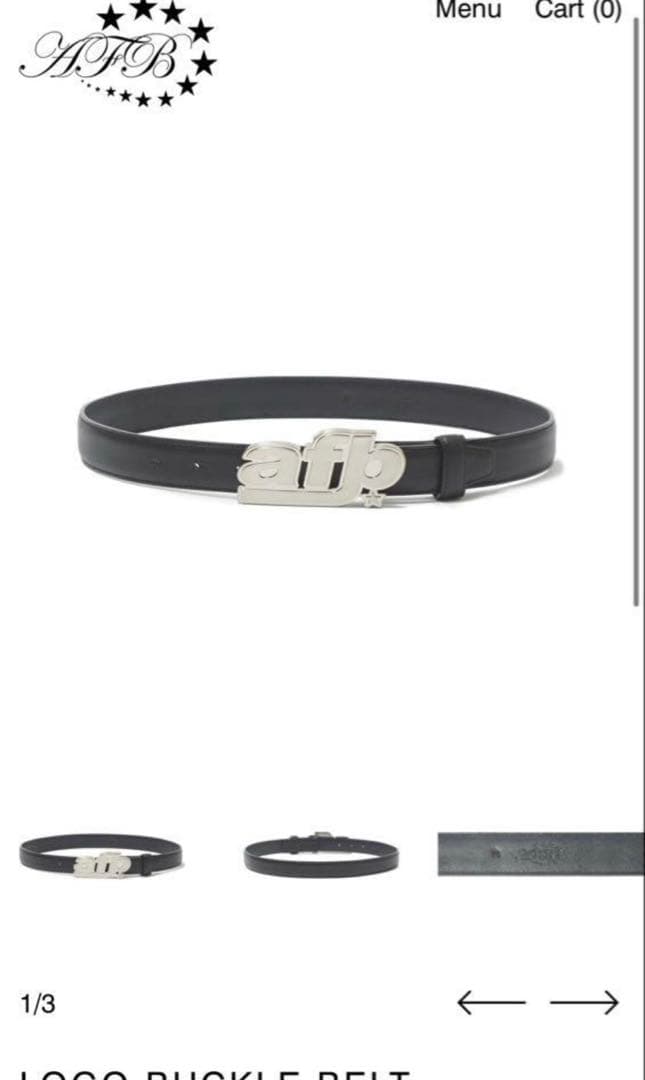 値下げ afb ベルトロゴバックルレザーベルト - メルカリ