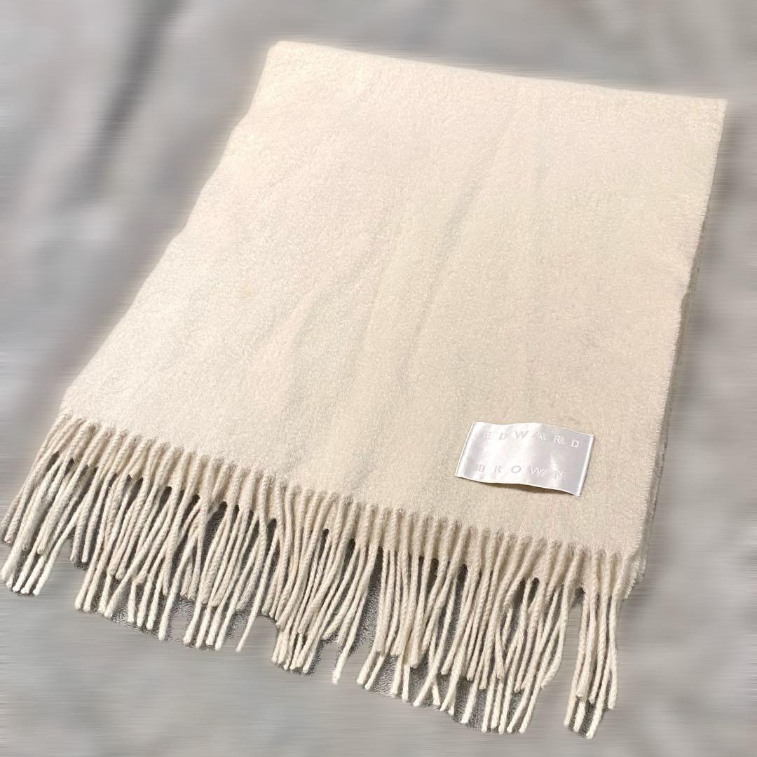 EDWARD BROWN カシミヤマフラー オフホワイト カシミヤスマフラー オフホワイト | EDWARD BROWN(エドワードブラウン