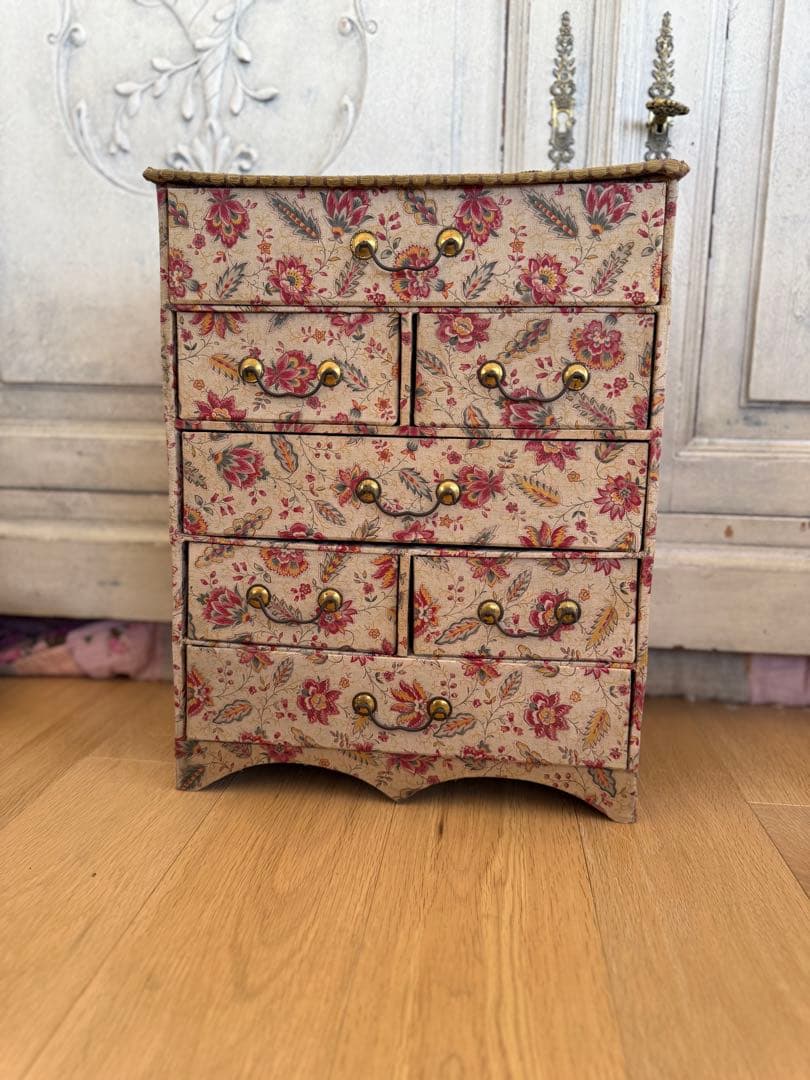 フランスアンティークカルトナージュドゥロワー花柄引き出し抽斗 アンティーク カルトナージュ ボックス | フランス カルトナージュの