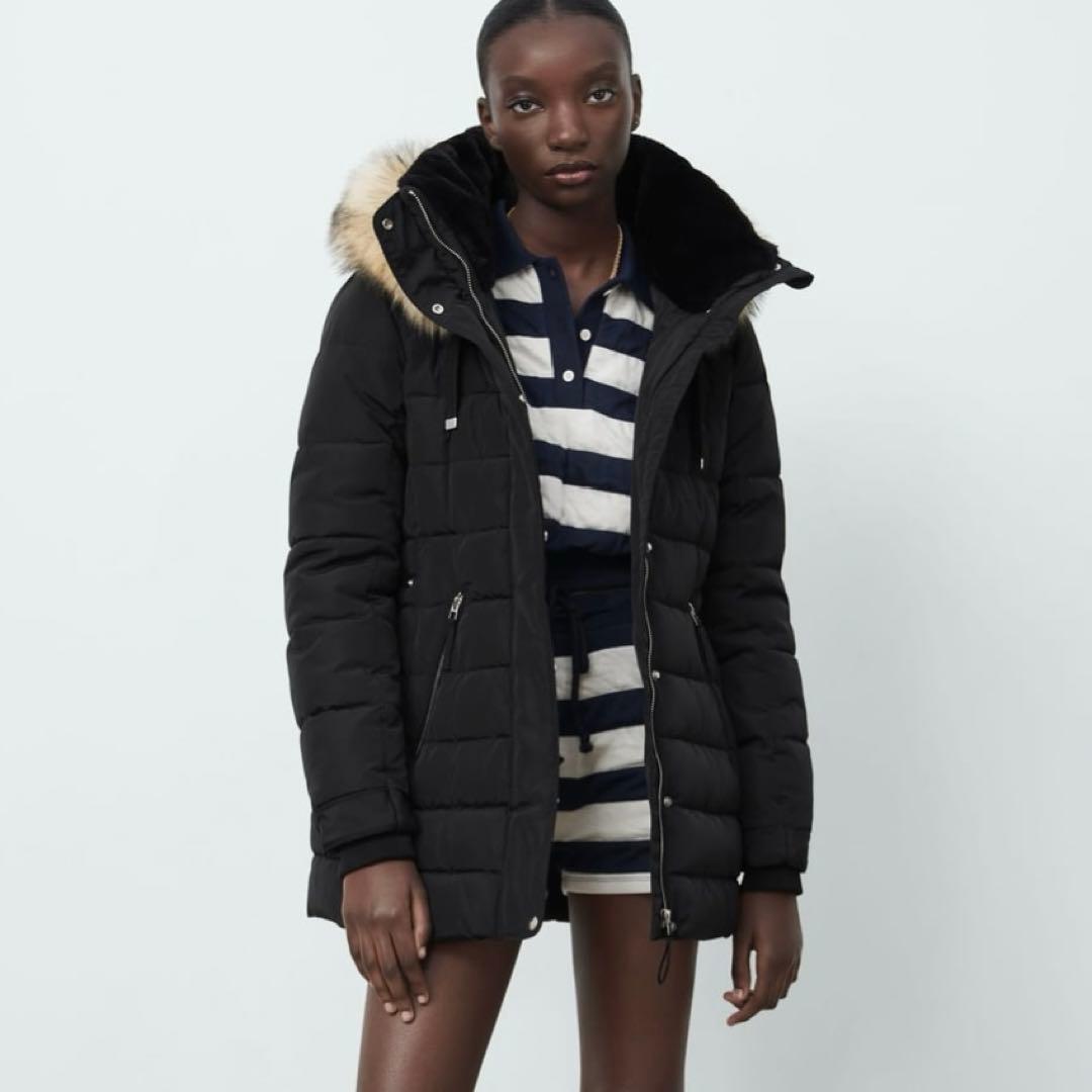 ZARA ファーダウンジャケット コートXS ザラ - メルカリ