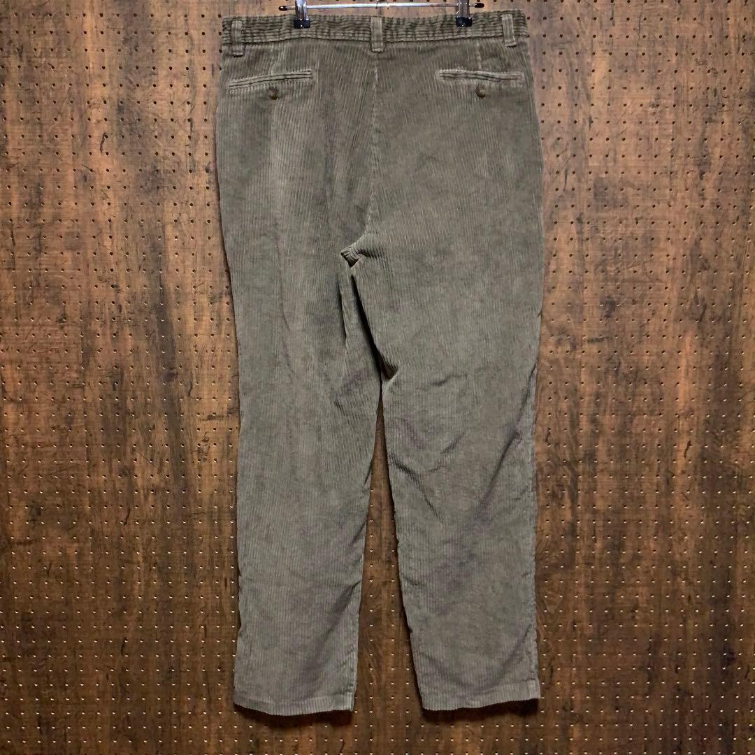 80s ヴィンテージ 太畝 コーデュロイパンツ ツータック 36 msa163