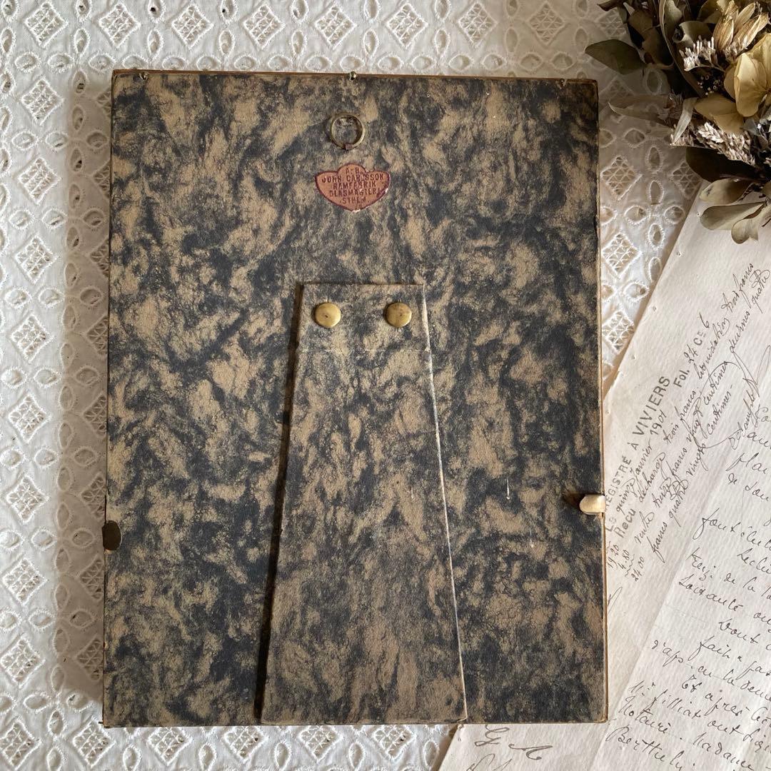 アンティークフレームD☆1920年代超希少なBIRGITのアンティークカード入り