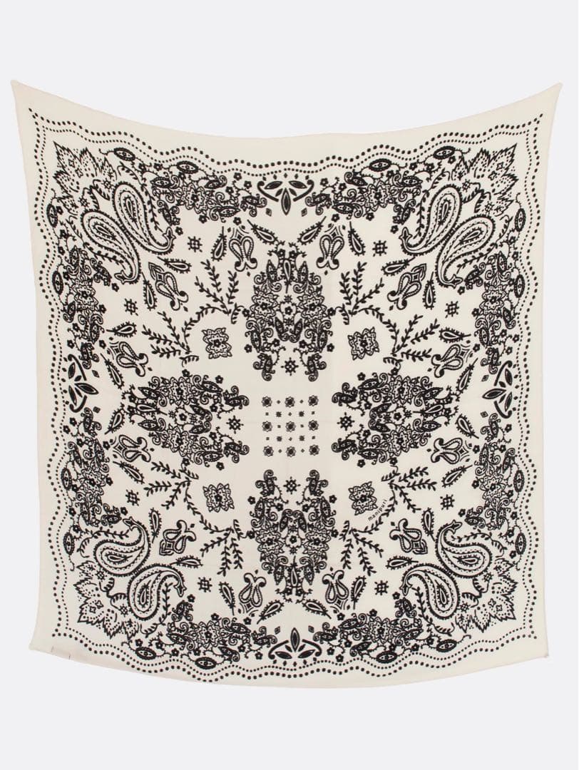 マニプリ ウールシルクストールヘリンボーン織120 カレイドバンダナ