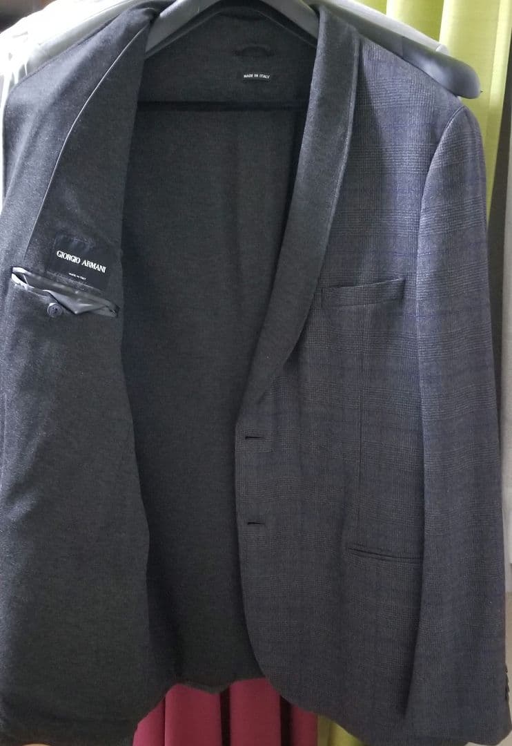 ジョルジオアルマーニ　メンズジャケット　ショールカラー　グレーチェック柄　60 楽天市場】アルマーニ ジャケット（柄チェック）（スーツ｜スーツ