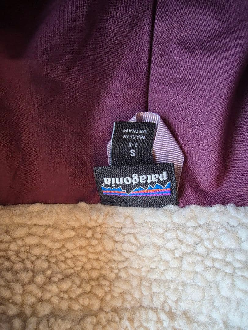 パタゴニア フリースジャケット クリーム/パープル サイズS 7-8