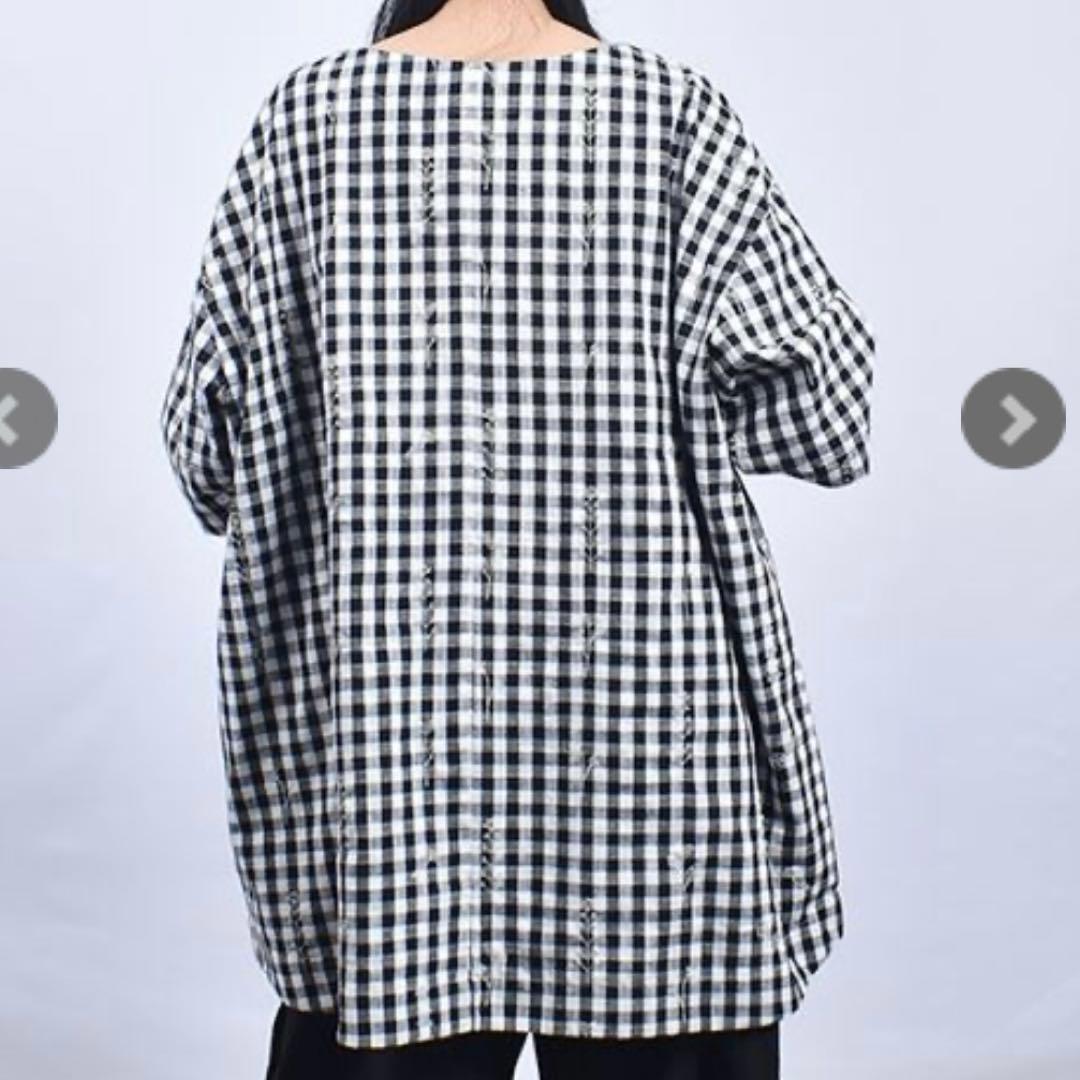 《新品》ドラッグストアーズ　fu-ai ギンガムチェック 花刺繍 チュニック