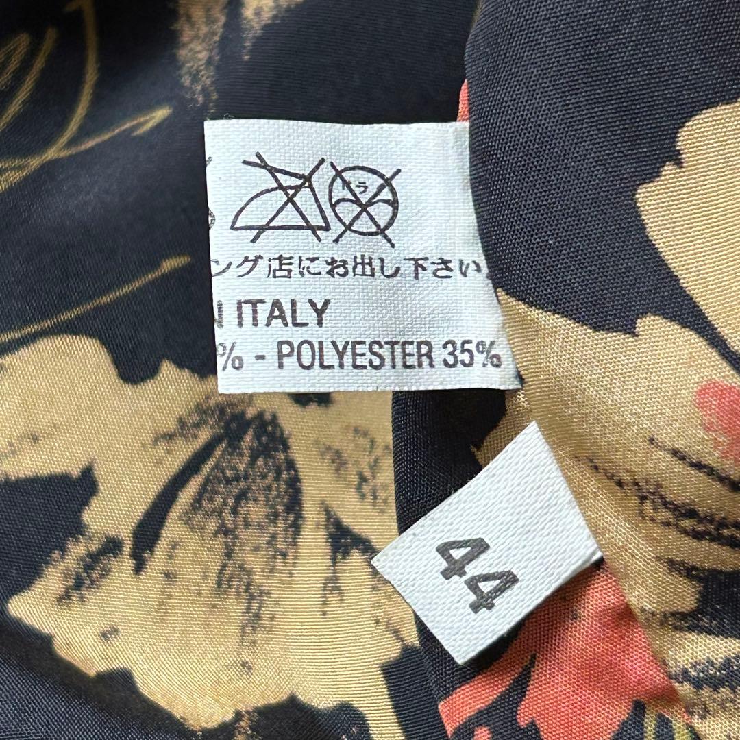 未使用級 希少 イタリア製 Riecco ダブル レザー コート 花柄裏地