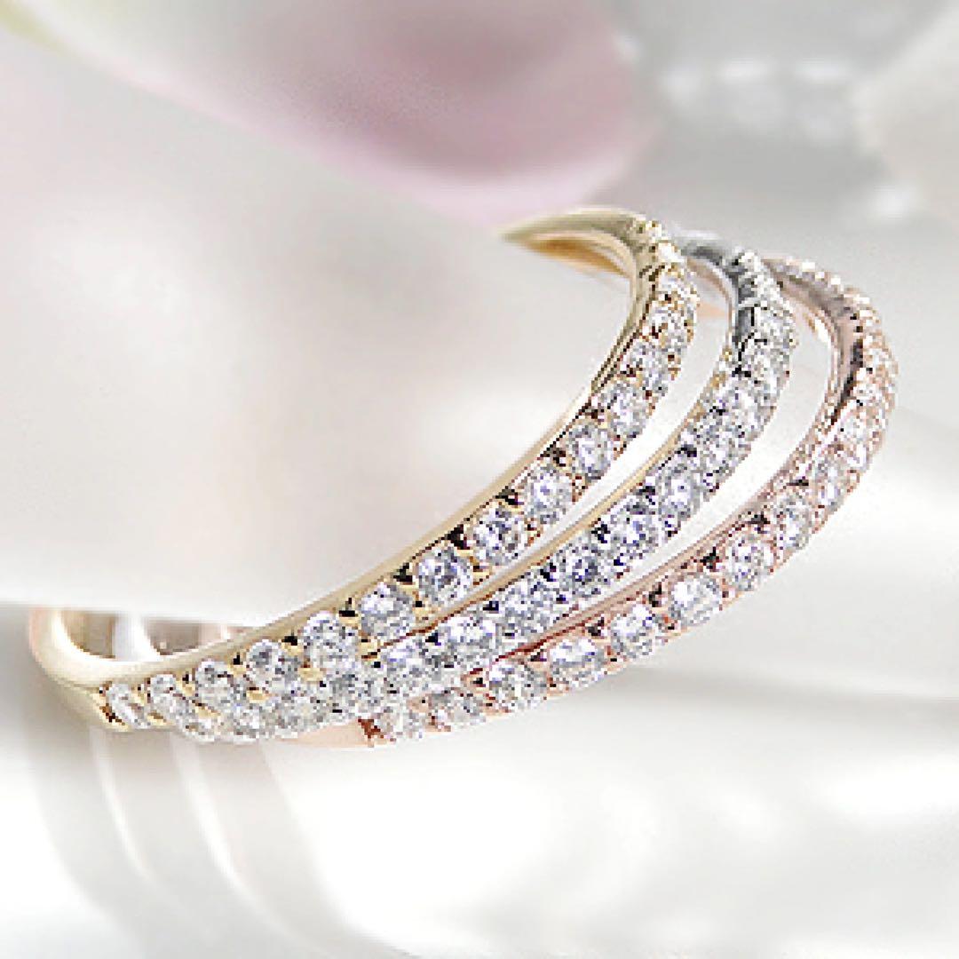 アトリエSAWA、大人気ハーフエタニティリングK10、YG - メルカリ