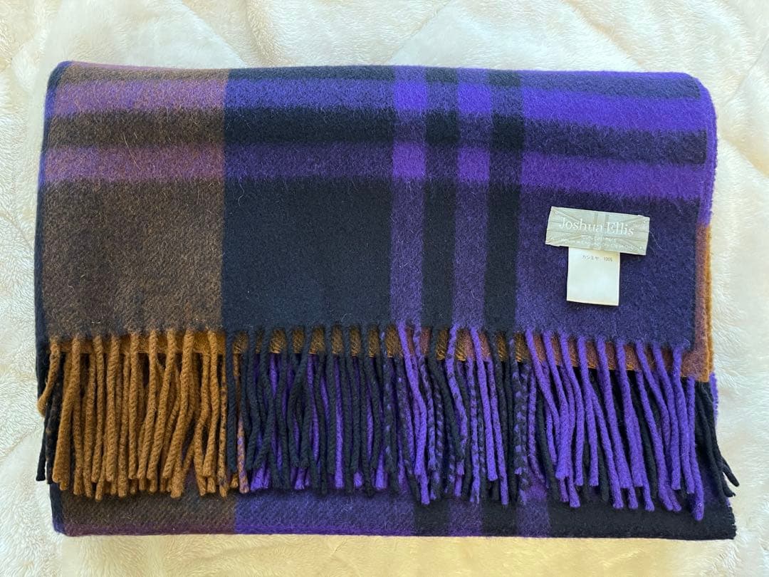 Joshua Ellis カシミヤ大判ストール パープル CPG 50717 - メルカリ