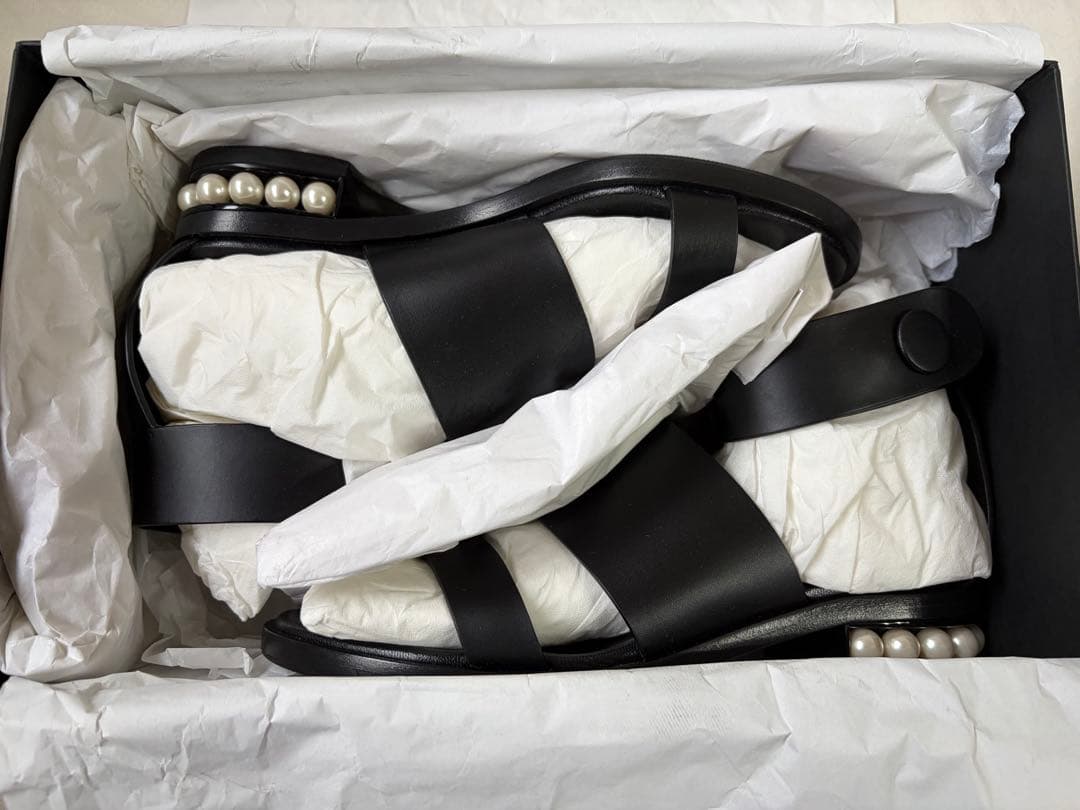 ニコラスカークウッド パールソール サンダル 黒 36