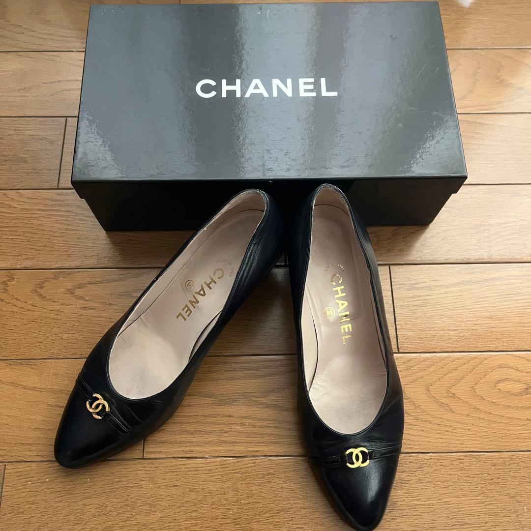 CHANEL パンプス ヒール 36 箱付き 華やぎ足元♪【CHANEL】パールヒール パンプス (CHANEL/パンプス