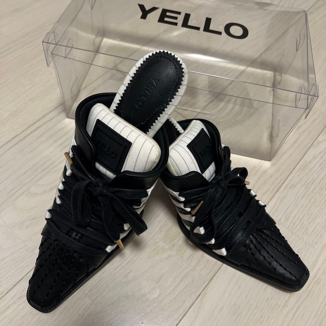 YELLO スニーカーミュール　Mサイズ YELLO / MONOCHROME SNEAKER MULES