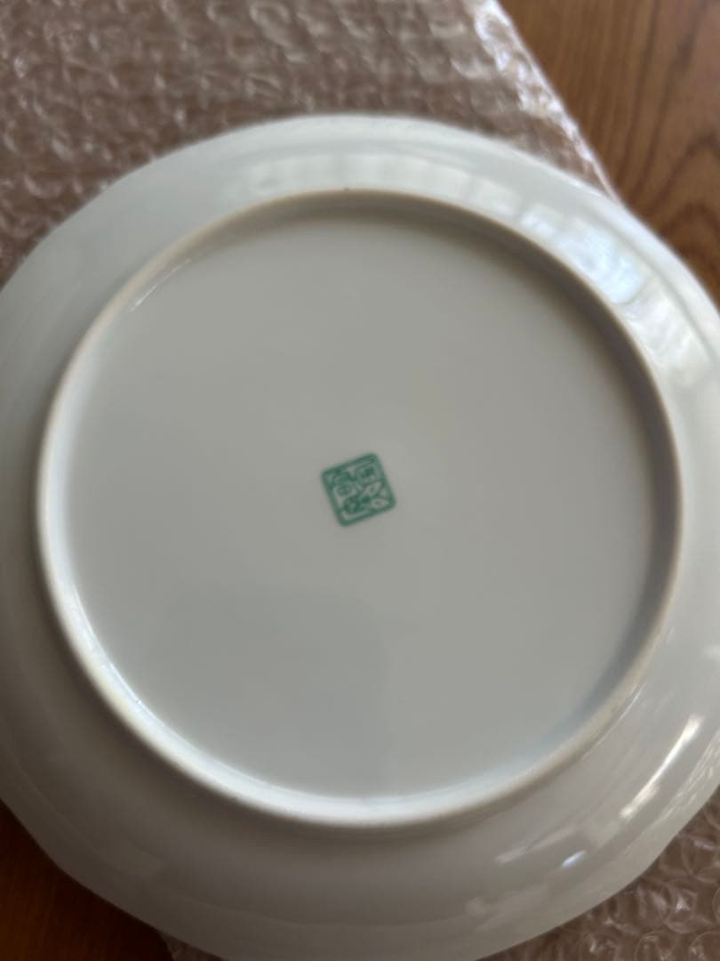 有田焼 明国窯 金彩 花文様 輪花 古伊万里 中皿 銘々皿 大皿 5枚