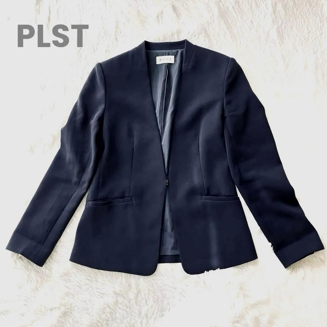 PLST プラステ レディース ジャケット ノーカラージャケット ネイビー