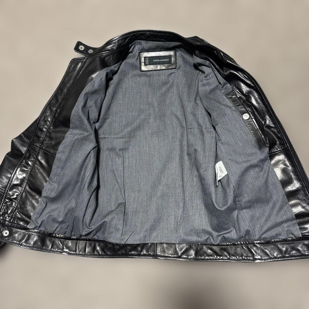 chocoleeel様専用ディースクエアード黒のレザーシングルライダースJK