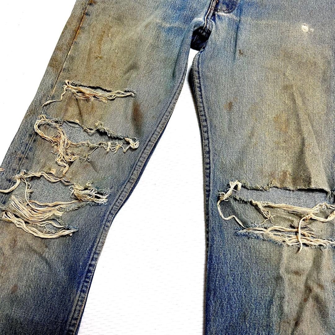 90s ビンテージ Levis 501 xx 黒文字 ダメージ グランジ - メルカリ