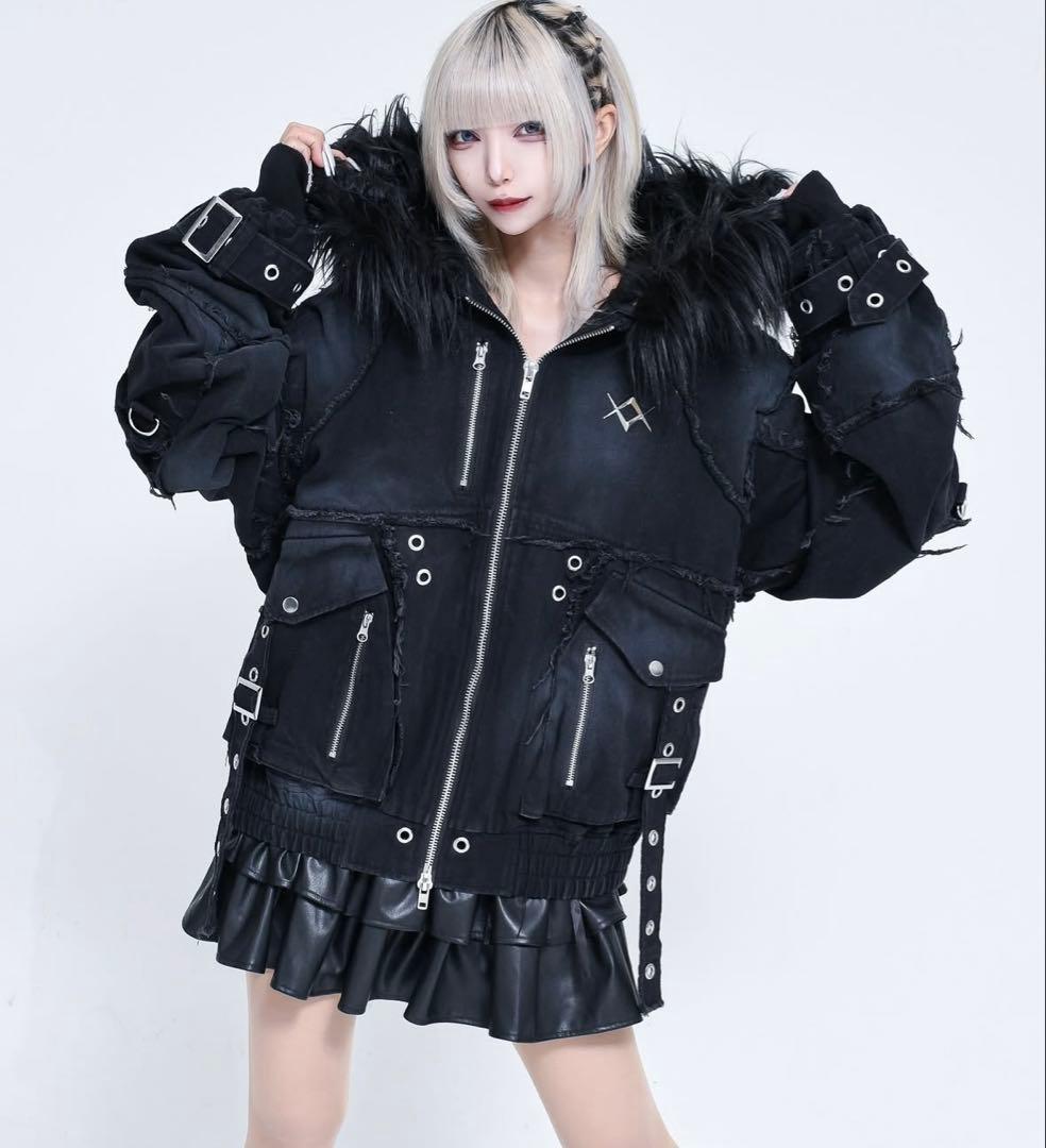 REFLEM デニムフリンジN2Bジャケット　アウター 美品 REFLEM（レフレム） ブルゾン アウター 「REFLEM/レフレム」デニム