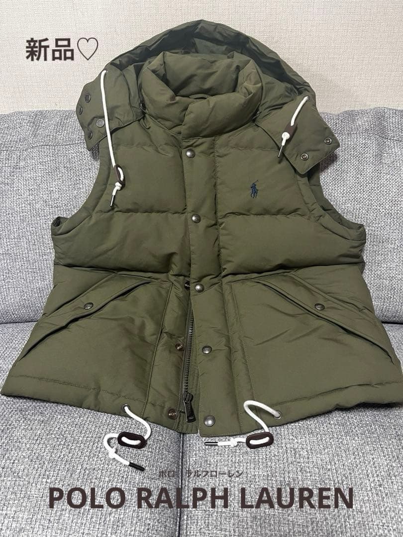 新品 ♡ ポロラルフローレン RALPH LAUREN ダウンベスト カーキ M