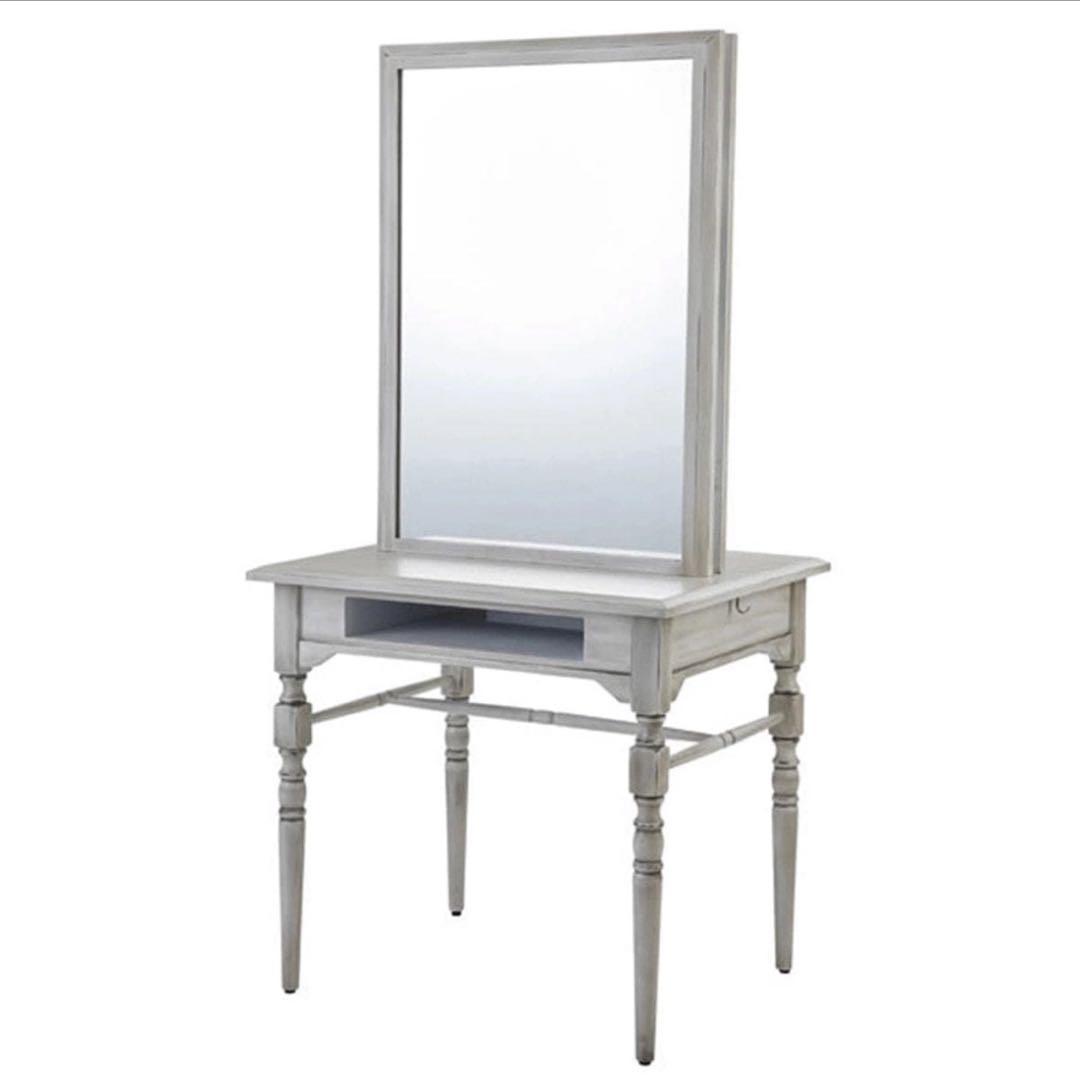 ホワイト 木製 ドレッサー 両面ミラー　美容室 美容室サロン用セット面 ドレッサースタジオミラー フリール（ホワイト