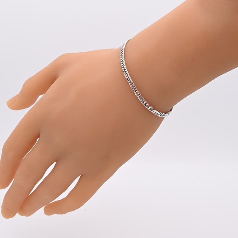 PT850(プラチナ) 喜平ブレスレット 6面ダブル 10.0g 18cm 新品