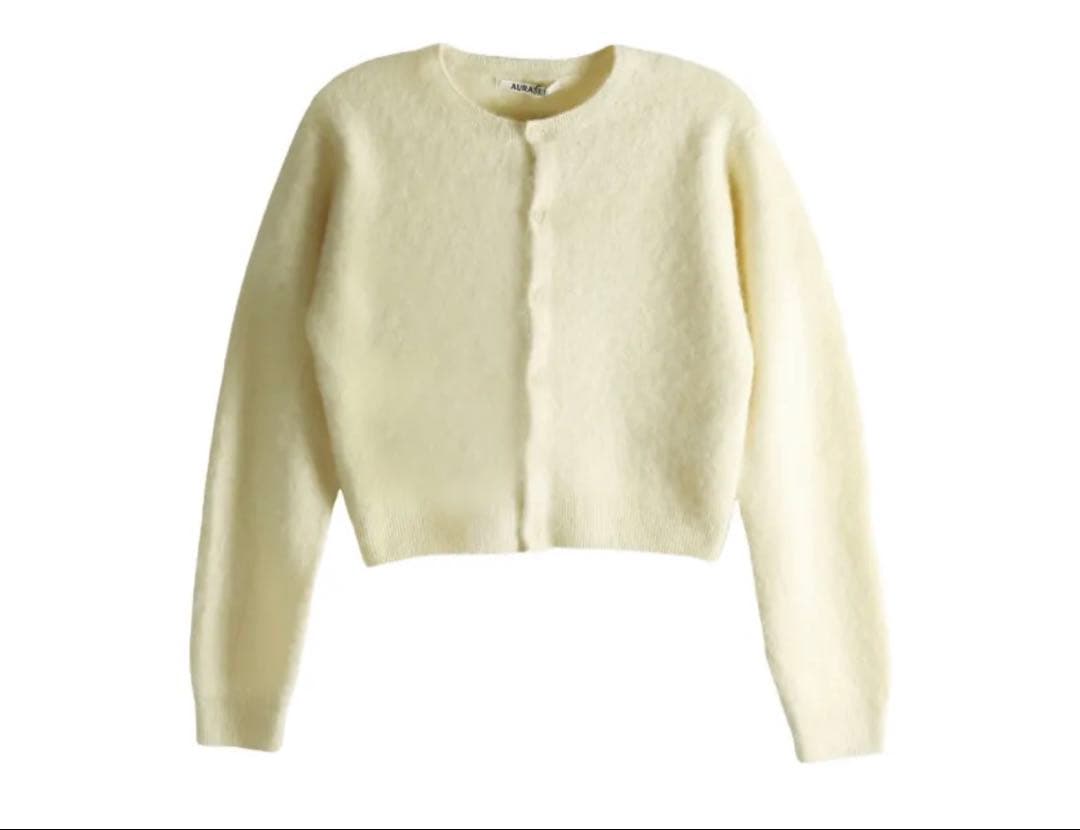 トップス AURALEE BABY ALPACA CREWNECK CARDIGAN Baby Alpaca Crewneck Cardigan – PILOT / POWELL
