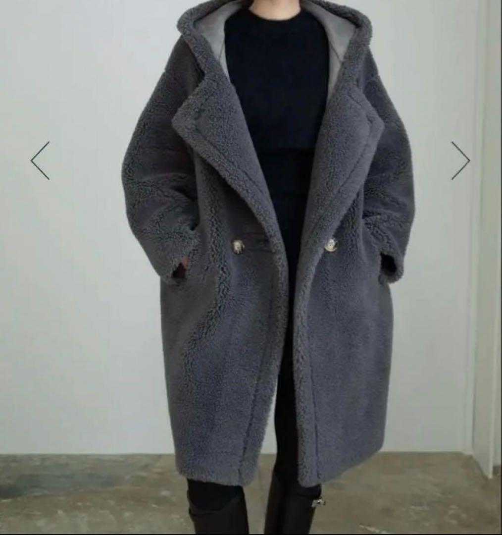 新品未使用 KARRYロングボアコート グレー - メルカリ