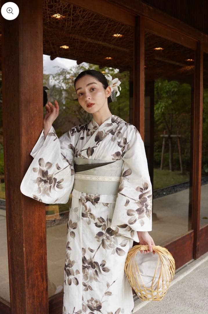 utatane×Acka.山茶花 white（lame）浴衣3set utatane×Acka.］山茶花 beige 浴衣3set ○ : 浴衣通販 utatane - 通販